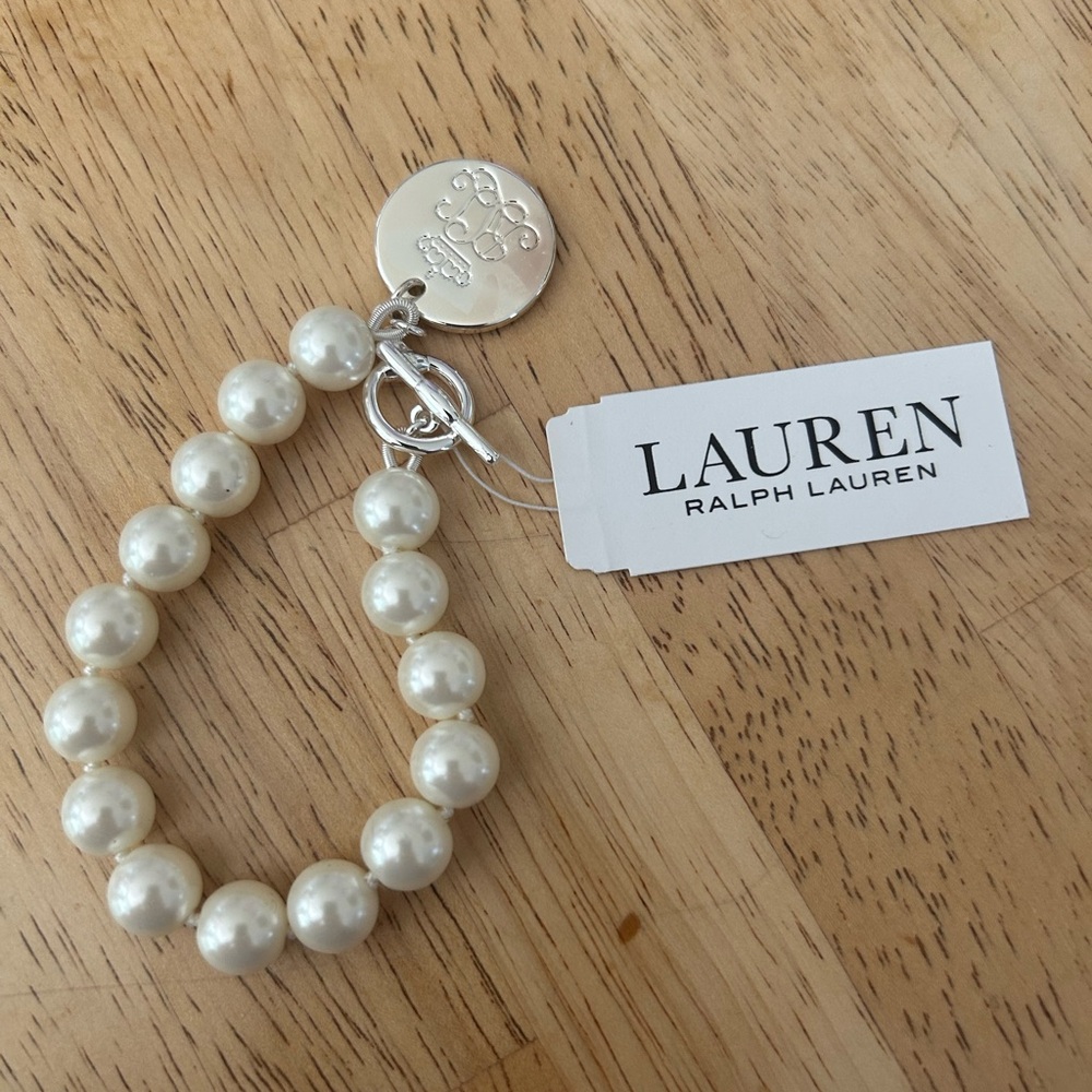 Lauren Ralph Lauren Cream Pearl Silver Bracelet - New With Tags!